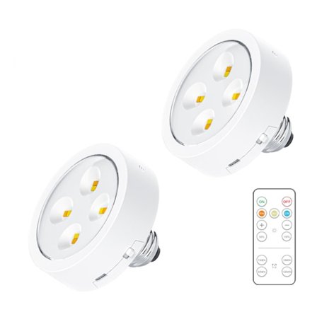 Batteridrevne pærer E26/ E27 med fjernbetjening