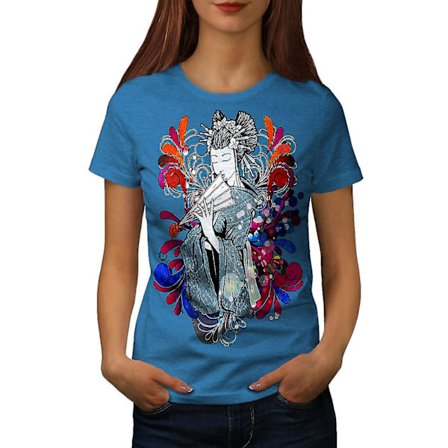 Flicka Japan Art Women Royal T-shirt