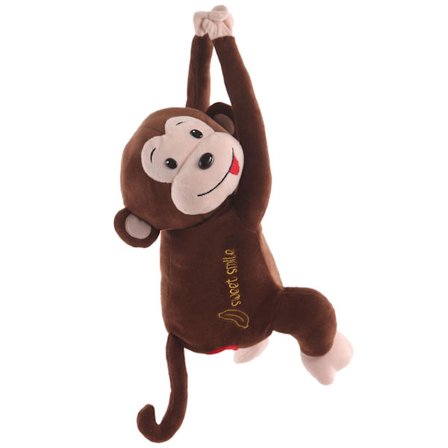 Luova apina nenäliina-laatikko sarjakuva nenäliina-kansi paperiteline lautasliina-laatikko paperivarasto autoon kotiin kylpyhuoneeseen (FMY)