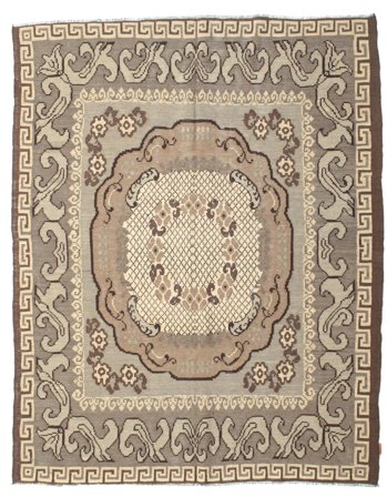 Handgeweven Rose Kelim Moldavia Vloerkleed 217X282 Wol Oranje/Beige