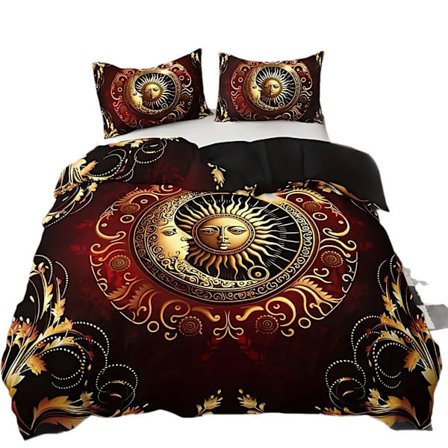 Tähtikuvioitu pussilakanasetti – Taivaallinen galaksiprintti tähdillä ja kuilla, käännettävä polycotton-vuodevaatesetti (180x200)