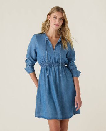 Lexington Lyocell-denim-kleid, mittelblaues denim