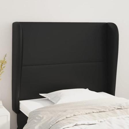 Vidaxl Huvudgavel Med Kanter Svart 83x23x118/128 Cm Konstläder Svart