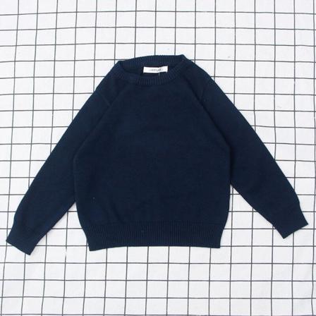Barn Långärmad Enfärgad Sweatshirt Stickad Basic Pullover