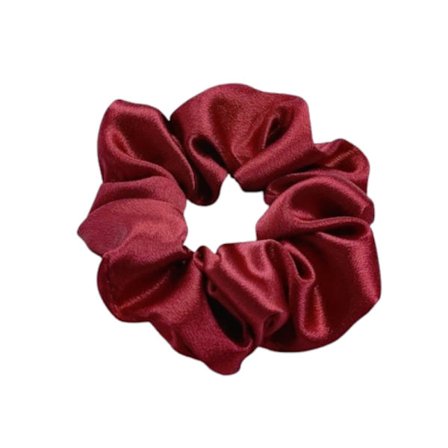 Hårbånd - Scrunchie - Sateng - 12 cm - Burgunder