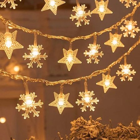 Snowflake LED String Lights God Jul Hemdekorationer 2023 Julgransprydnader Julklappar Nytt År 2024