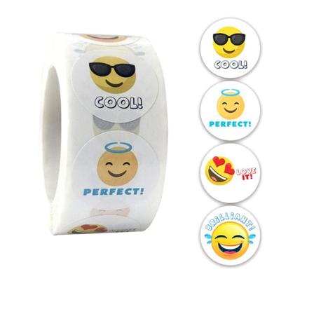 500st Stickers Klistermärken - Smiley / Emoji Motiv - Cartoon Multifärg