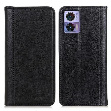 Aito nahkakotelo magneettisuljuksella Motorola Edge 30 Neo - Musta Black
