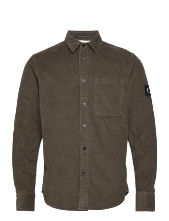 Monologo Badge Corduroy Shirt Paita Rento Casual Harmaa Calvin Klein Jeans