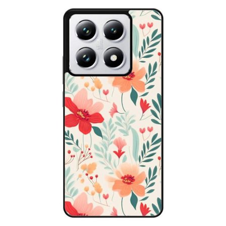 Siliconförstärkt skal med tryck kompatibelt med Xiaomi 14T 4G Blomvägg