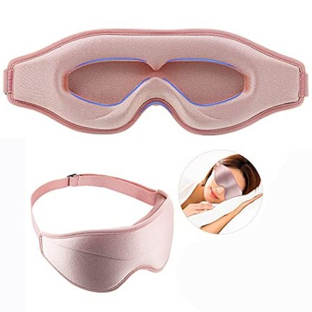 Rest Assured, Mjuk Sovmask i Memory Foam för Ögonfransförlängningar, U-formad Näsdel med Ergonomisk 3D-konturdesign, Justerbart Elastiskt Band för