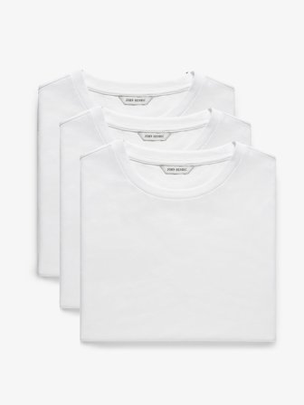 John Henric Men's 3er-Pack Weiß Slim Fit Lightweight T-Shirt Size M