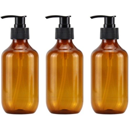 ING Såpedispenser 3 Stykker 500 ML Såpepumpe Tom Med Pumpe Gjenbrukbare Såpedispensere Tomme Pumpeflasker Fast Såpedispenser og Dusj Brun