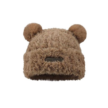 Söt Fuzzy Björnöron Beaniehatt för Kvinnor