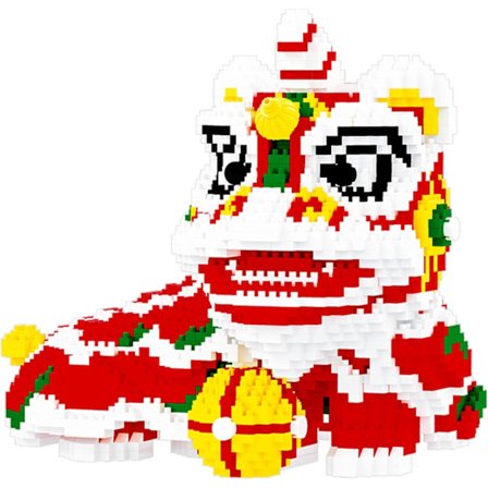 2612 st Micro Byggklossar Set, Mini DIY 3D Byggstenar (Lejon)