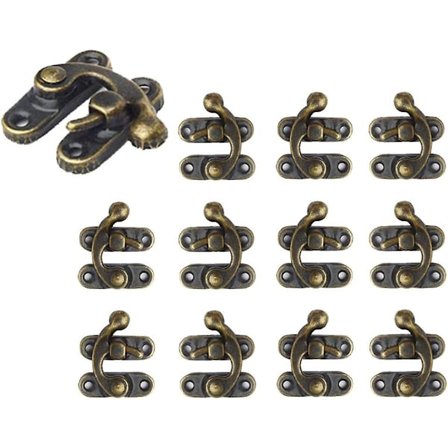 Antik Hornlås Antik Hornlås Krog Hængelås Hasp Smykkeæske Spænde Hornlås Venstre Højre Lås Krog Metallås 12 sæt