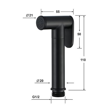 Sort Håndholdt Bidet Sprøjte Koldt Vand Håndbruser Toilet