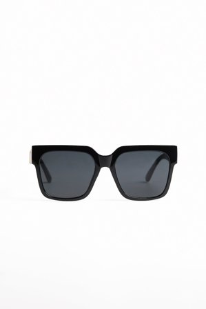 NA-KD Accessories Big Frame Detail Sunglasses - Solbriller - Sort - One Size