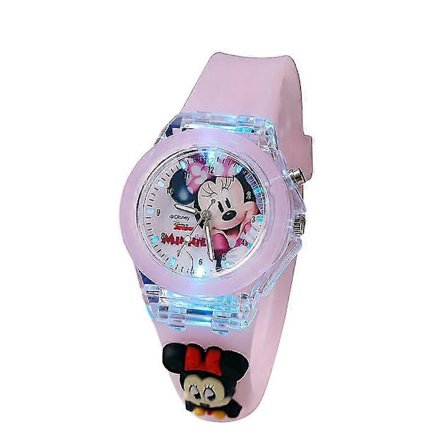 Barn Tecknad Silikon Natt Lysande Kvarts Klocka Armband Led Blinkande Klockor Leksak Present
