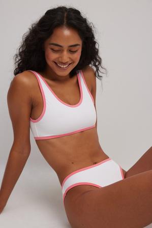 Mocean Sisters x NA-KD Haut de bikini sportif - Collections des influenceuses - Blanc - X-Large
