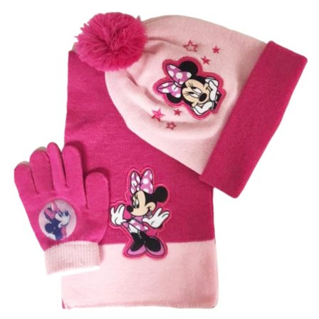 3-delt Minnie Mouse Vinter Sæt til Piger - Varm Hue, Halstørklæde & Handsker