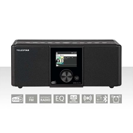 DIRA S21i+ EWF Monitoiminen stereoradio DAB+ / FM / Internet / Bluetooth Musta
