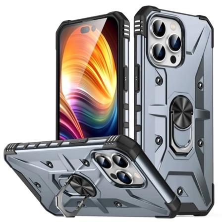 iPhone 15 Pro Mobilskal Roterbart Kickstand - Grå