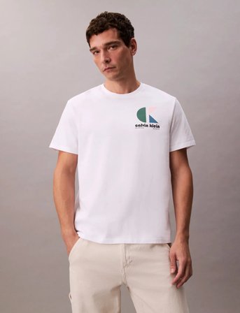 Calvin Klein Jeans Ss 20S Ck Bauhaus Logo Graphic T - White - S
