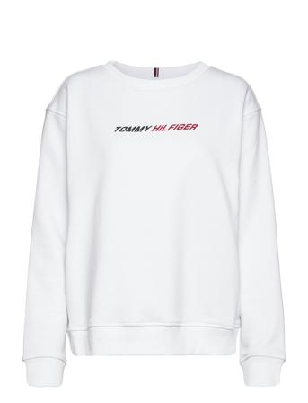 Relaxed Branded C-Nk Sweatshirt Sweatshirt Trøje Hvid Tommy Sport