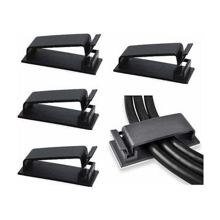 Kabelhantering, 50 st självhäftande kabelorganiseringsklämmor för Ethernet-kablar och kabelhanteringssystem för TV PC Laptop-skrivbord