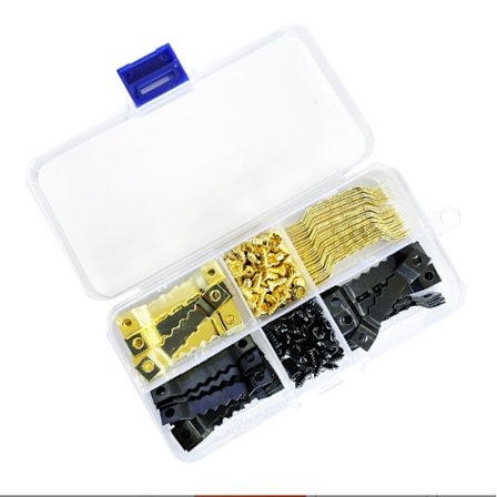 100 st Dubbelsidiga Sågtandstavlor Med Skruvar (50 Svarta + 50 Guldfärgade)