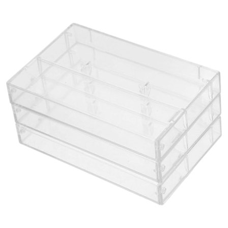 3 stk. Lydkassett Oppbevaringsboks Tom Kassettboks Gjennomsiktig Kassett Holder Plast Kassett Etui Plast Kassettbånd Etui