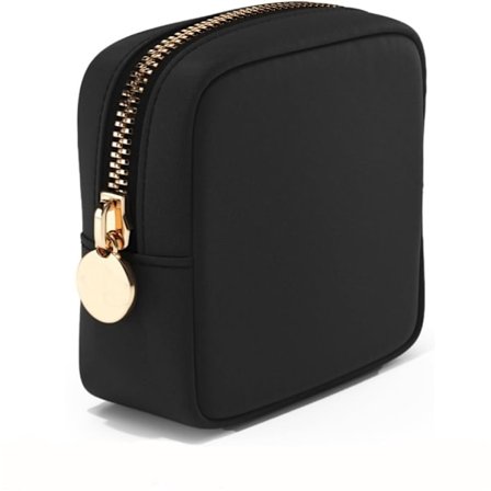 Makeup Taske Dame Rejse Makeup Taske Lille Håndtaske Makeup Taske PU Læder Bærbar Makeup Taske Medium Størrelse med Lynlås, Lille Makeup Taske sort