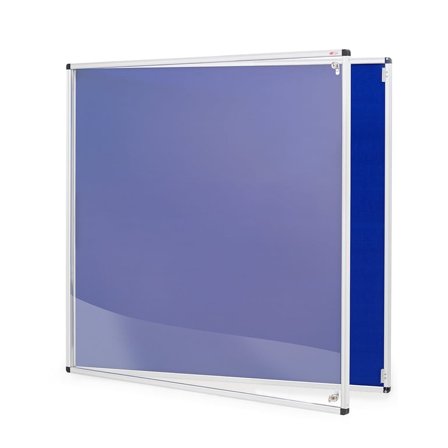 Tamperproof noticeboard, 900x900 mm, dark blue