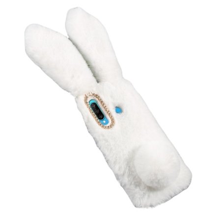 Fluffy Rabbit Huawei P30 Lite skal - Vit