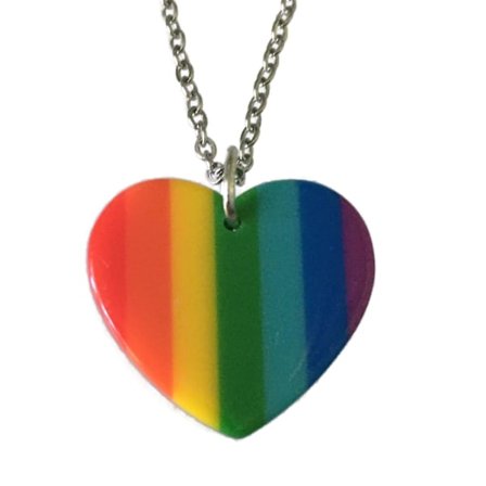 Necklace - Heart - LGBT - Rainbow - Acrylic