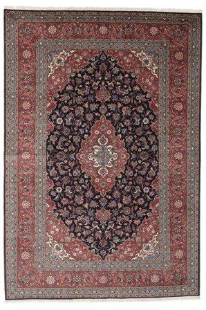 Keshan Teppich 247X361 Schwarz/Braun Wolle, Persien/Iran