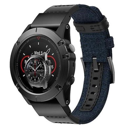Lærreds- og læderurrem til Garmin Fenix5x Plus Fenix3, håndledsrem Størrelse: 150+110 mm