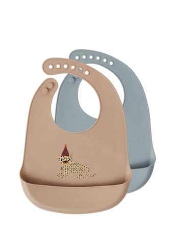 Bib Leopard, Set Of 2 Home Meal Time Bibs Sleeveless Bibs Multi/mønstret OYOY Living Design
