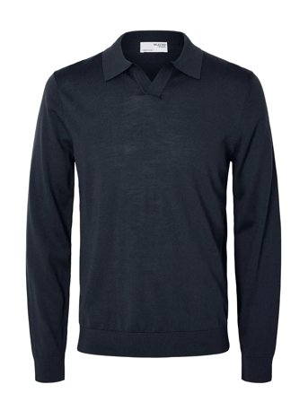 Selected | Slhtray Ls Knit Merino Open Polo | L