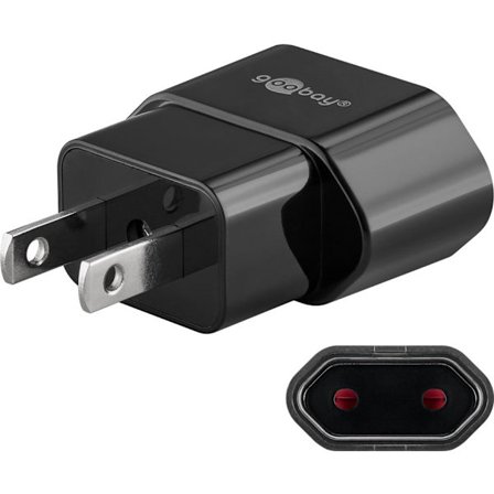 Reseadapter europlug till USA/Japan, svart