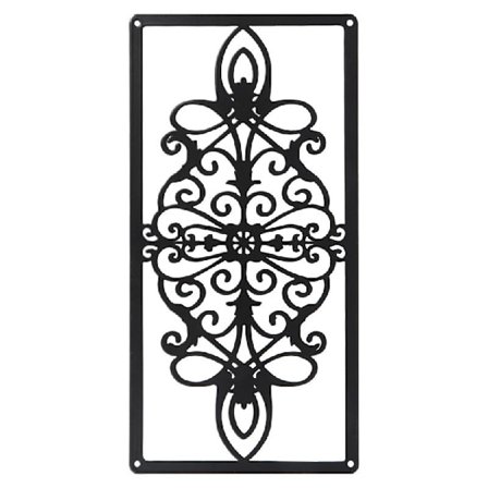 Rektangulære Scroll Veggdekorasjoner Innendørs Utendørs Dekor Medaljong Metall Veggkunst Viktoriansk Stil Jernkunst