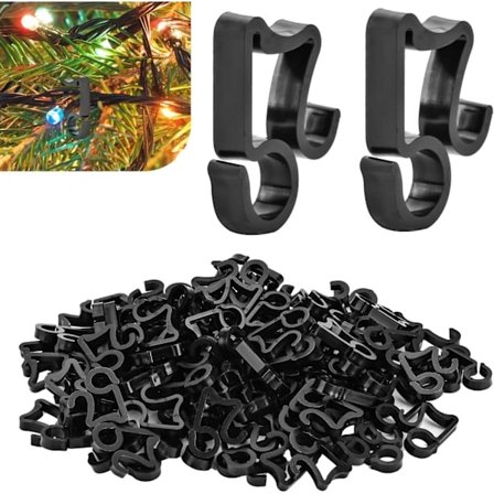100 st Utomhus Ljusslinga Klämmor Krokar för Utomhus Ljusslingor Stupränna