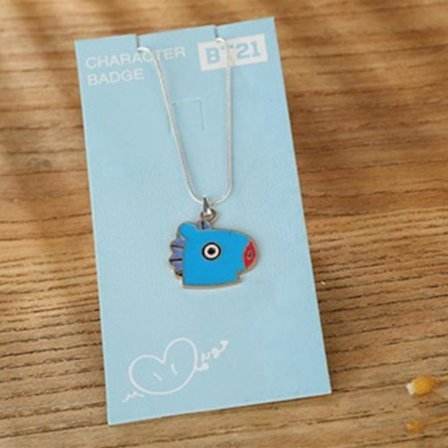 Bt21 Metal Alloy Necklace Bts Cartoon Hanging Ornament Gift For K-pop Fans