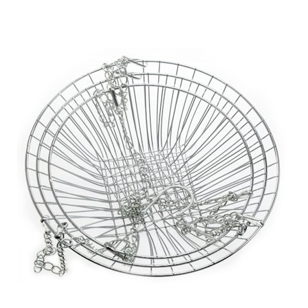 Tre-lags Hængende Trådkurve, Krom - Enkel Justerbar Metal Hængende Frugtkurv - Kurv Hængende Kurv Frugt