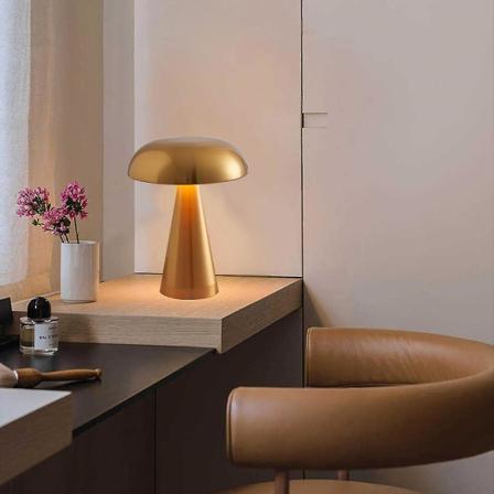 Svampelampe Led Bar Bordlampe Lys Luksus Hotel Cafe Udendørs Bordlampe Sengekant Usb Opladning Natlys Bronze B