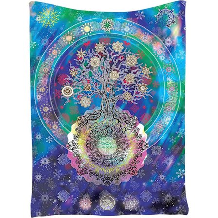 Väggbonad Tapisserier, Goldbeing Mandala Väggduk Gobelin Tapisseri Livets Träd med Blommig Stil som Dekorativ Duk/Sängöverkast, M-130*15