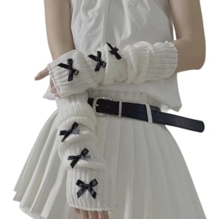 30x7cm Söta Båge Armvärmare Kawaii Halvfinger Bedårande Accessoarer för Tonårsflicka Handske Harajuku Armhylsa