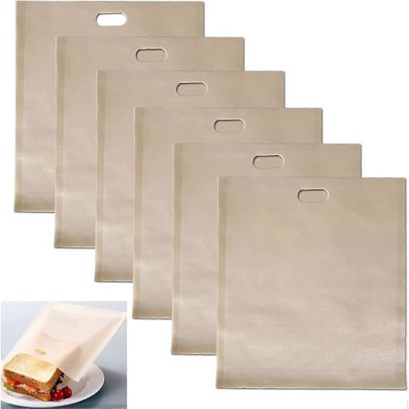 6-pack återanvändbara rostat bröd-påsar perfekta för grillade ostmackor