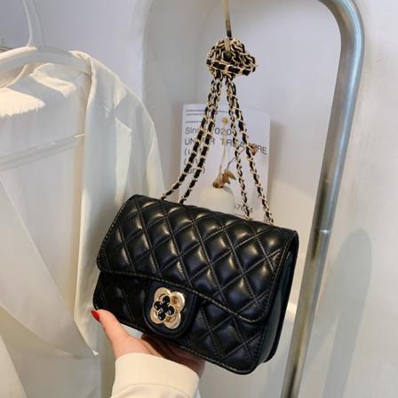 Kvinder Dame Håndtaske Mode Trendy Klassisk Stil Rhombus Crossbody Taske Black
